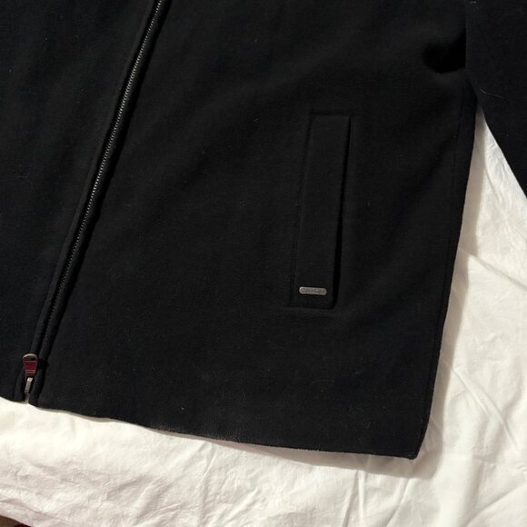 Like New Calvin Klein Mens Black Double-Zip Wool Blend Coat XL Quilted Lining - Picture 15 of 15